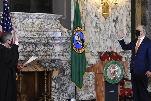 Gov. Jay Inslee was sworn in for his third term Wednesday. (Office of Gov. Jay Inslee)