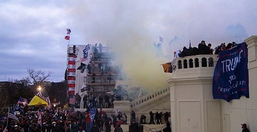 The Capitol Police used tear gas to try to repel rioters at the U.S. Capitol on Jan. 6. (Tyler Merkler/Wikimedia Commons)