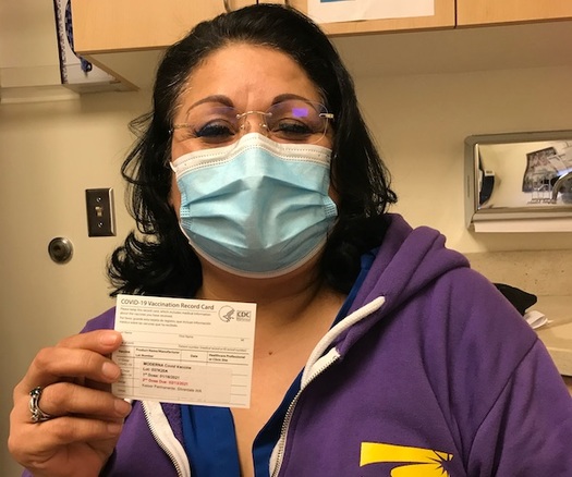 Dora Poqui, a caregiver and member of SEIU Local 775, said she and other at-home providers are essential workers. (Dora Poqui)