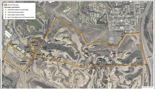 This map shows the part of the Inglewood oil field that lies within Culver City, close to several  neighborhoods. (Baker & O'Brien, Inc.)