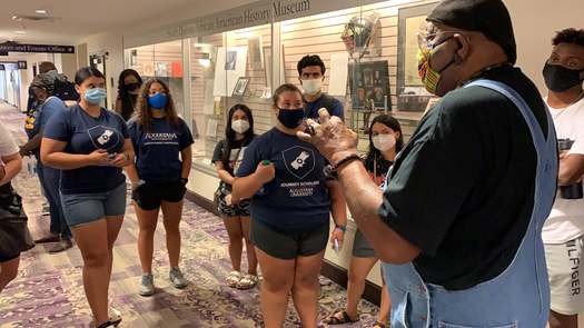Porter Williams, founder of the South Dakota African-American History Museum, gives a tour in 2020. (S.D. African-American History Museum)
