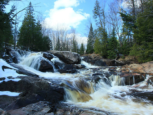 According to the Yellow Dog Watershed, a 2013 EPA survey found 21% of U.S. river and stream lengths are in good biological condition, down from 27% in 2004. Hills Falls, on the Yellow Dog River, is among them. (Jeremiah Eagle Eye/Yellow Dog Watershed Preserve)