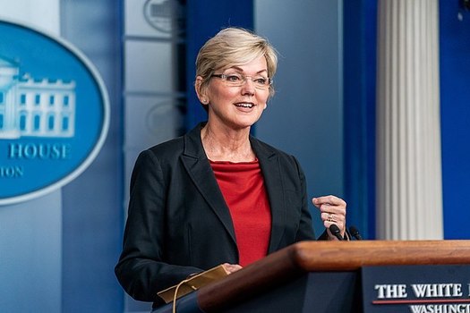 Energy Secretary Jennifer Granholm addresses reporters at the White House earlier this year. (Cameron Smith/Wikimedia Commons) 