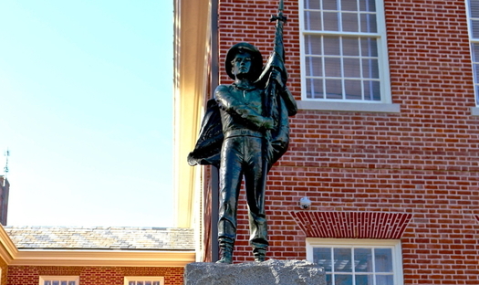 After George Floyd's murder last year at the hands of police, residents in Talbot County, Md., renewed efforts to remove this Confederate monument from the county courthouse. (Matthew Straubmiller/Flickr)