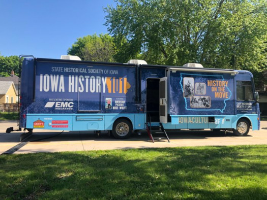 The State Historical Society of Iowa's mobile museum contains 56 artifacts and videos. (traveliowa.com)