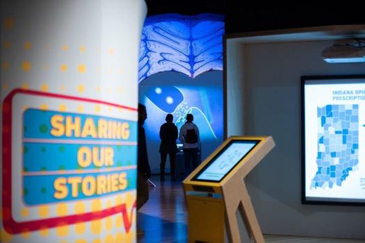 An exhibit looking at the opioid crisis in Indiana features personal stories and art installations from people in the recovery community as well as medical professionals. (The Indiana State Museum and Historic Sites)