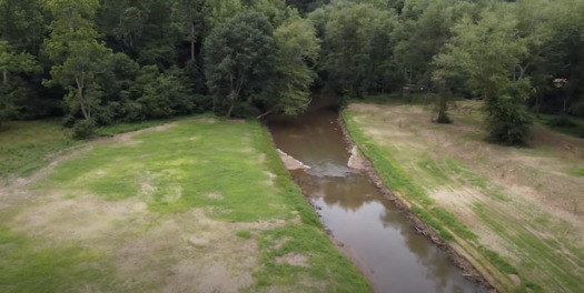 Resource Institute and partners recently restored a portion of Big Elkin Creek in Surry County to improve habitat and downstream water quality.(Resource Institute)