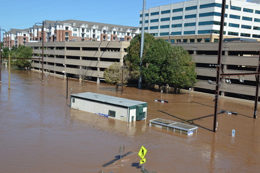 Tropical Storm Ida left towns like Conshohocken, in Montgomery County, completely submerged in floodwaters. (Michael Stokes/Wikimedia Commons)