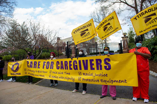 The $184 million that Connecticut has secured for long-term care workers is also supposed to solidify pension contributions for these workers. (Cloe Poisson for SEIU 1199NE)