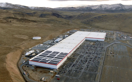 The Tesla Gigafactory, where the Megapack was designed, is in Nevada. (Smnt/Wikimedia Commons)