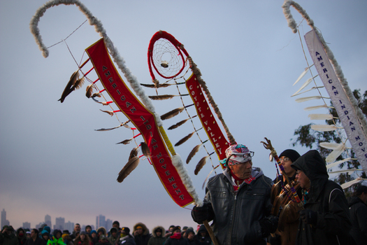 Native American tribes meet on Alcatraz on Thanksgiving morning each year to draw attention to the loss of native lands. (Annelise Velazquez)