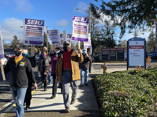 Health-care workers in Springfield are striking through Friday over stalled contract negotiations. (SEIU Local 49)