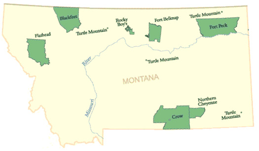 There are seven reservations in Montana spread out across the state. (Census.gov/Wikimedia Commons)
