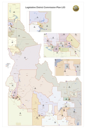 The Fort Hall Reservation is located in southeast Idaho and spans three different legislative districts under the new map. (legislature.idaho.gov)