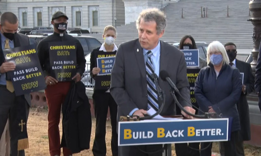 Sen. Sherrod Brown, D-Ohio, joined faith leaders to call for the Child Tax Credit to be expanded as part of the Build Back Better Act. (Sherrod Brown)
