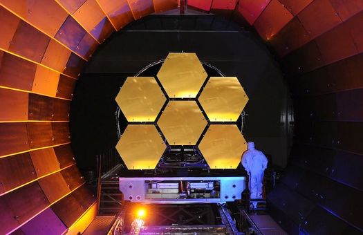 The James Webb Space Telescope's 18 special lightweight beryllium mirrors were manufactured in 11 U.S. states including at Boulder, Colorado's Ball Aerospace. (NASA/Ken Hutchison-Ball Aerospace) 