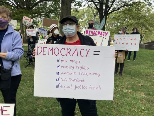 Hundreds of pro-democracy rallies, such as this one on Capitol Hill in October, are planned for this Thursday around the country. (League of Conservation Voters)
