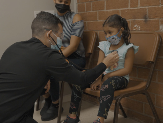 A pediatric clinic patient receives care at Camino Health Center in Charlotte, North Carolina.  (Camino Health Center)