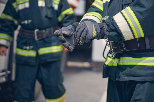 PFAS chemicals also have been found in firefighters' protective equipment, known as turnout gear. (Adobe Stock)
