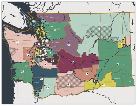 The Washington state Legislature adopted its final legislative district map on Feb. 8. (Washington State Redistricting Commission)