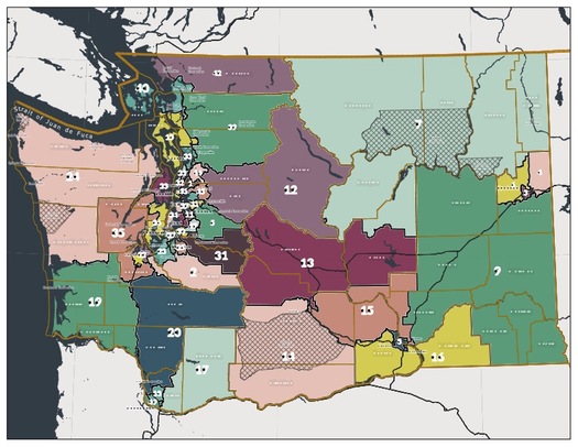 The Washington state Legislature adopted its final legislative district map on Feb. 8. (Washington State Redistricting Commission)