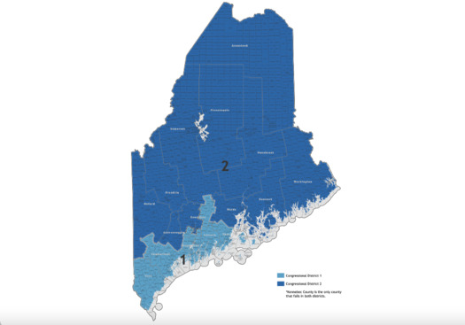 Maine, one of the most rural states in the nation, has just two congressional voting districts. (Maine.gov)