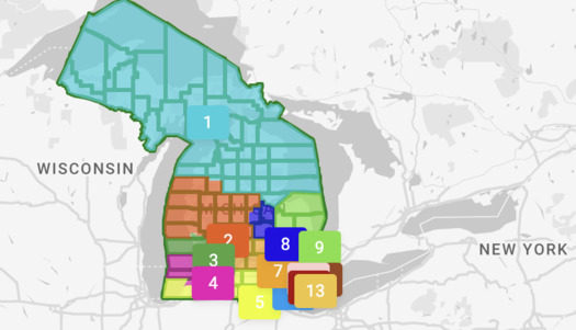 Michigan lost one congressional seat after the 2020 census apportionment. (My Districting Michigan)