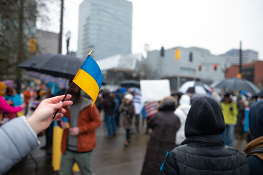 Many Americans have rallied behind Ukrainians in the aftermath of Russia's invasion. (Anton/Adobe Stock)