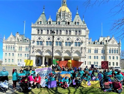 To kick off this week of action, the Husky 4 Immigrants coalition held a rally in front of the State Capitol in Hartford. (Husky 4 Immigrants)