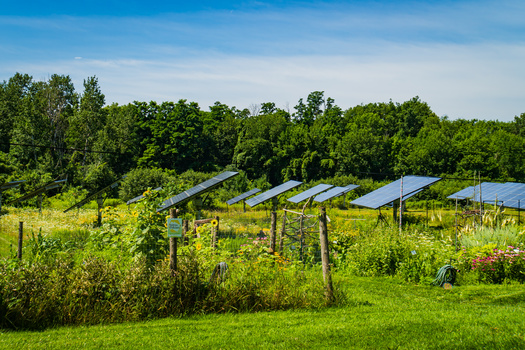Farms still can function with the installation of solar panels on their land. (vermontalm/Adobe Stock)