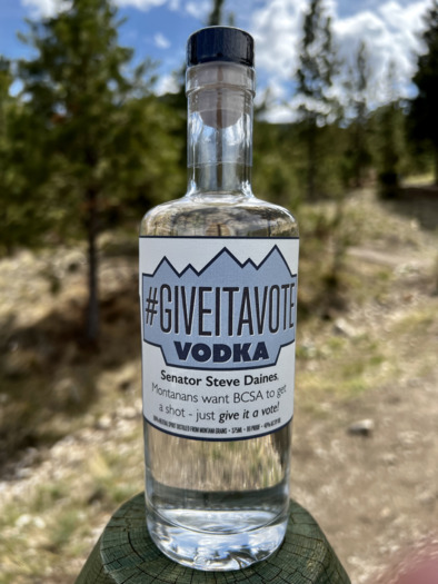 Gulch Distillers in Helena created a special label for its vodka in support of the Blackfoot Clearwater Stewardship Act. (Montana Conservation Voters)