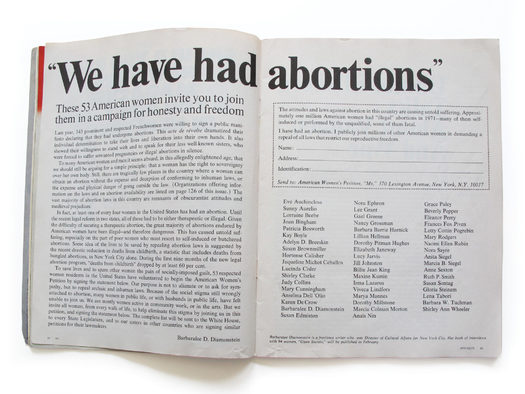 The original 1972 petition in Ms. Magazine had 53 signatures, but when it was run again later in the year, it garnered more than 1,400. (Ms. Magazine)