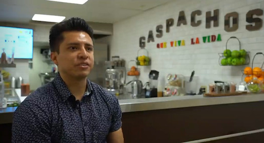 Julio Ortiz owns Gaspachos restaurant in Sacramento, one of 4.2 million small businesses in California. <a href=