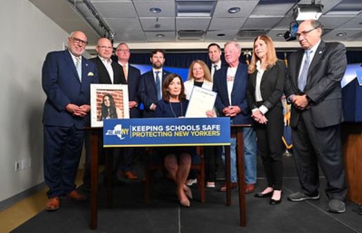 Gov. Kathy Hochul signed Alyssa's Law Thursday, saying it is one of many new safety measures she plans to adopt, to keep New Yorkers safe from gun violence. (Office of the Governor)