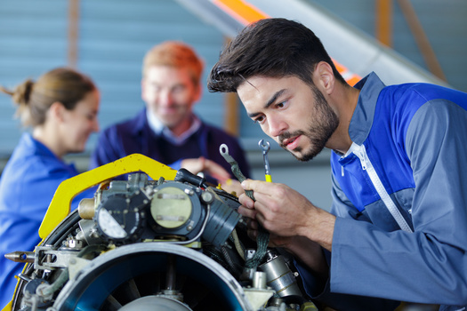 The Aviation Maintenance Technology Program at Portland Community College has a cohort of about 20 students, twice a year. (auremar/Adobe Stock)