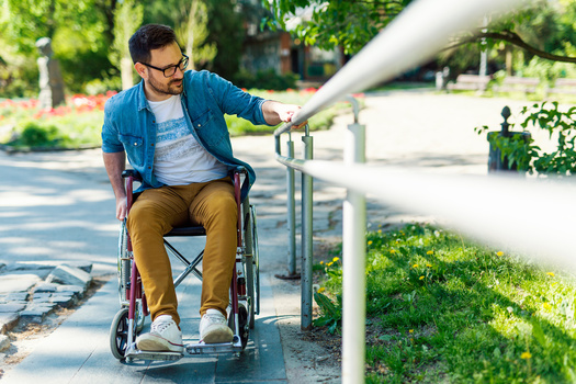 The most common voting obstacle in New York City in 2021 was a raised lip at the doorway entrance, which can obstruct wheelchair users. (Jelena/Adobe Stock)