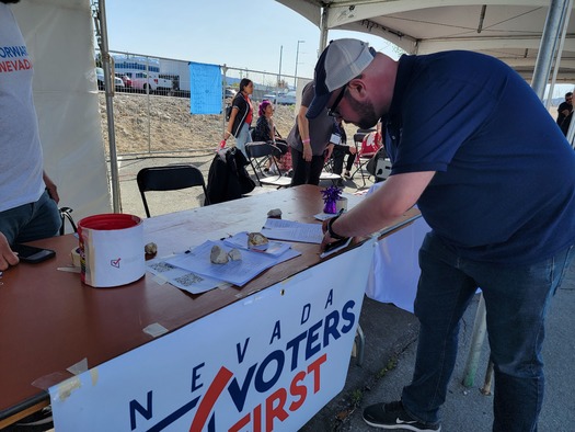 The state is verifying signatures submitted by Nevada Voters First to get the ranked-choice-voting/open primary proposal on the ballot. (Cesar Marquez)
