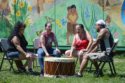 A dedication ceremony for the mural 