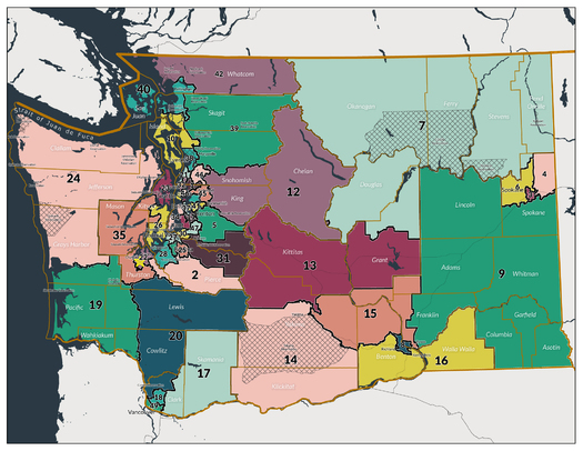 The Washington State Redistricting Commission approved a new legislative map in 2021. (redistricting.wa.gov)