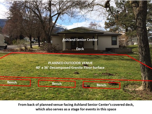 A grant from AARP Oregon is funding a 40-by-36-foot outdoor venue near Ashland Senior Center. (Isleen Glatt)
