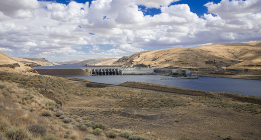 Construction of the Little Goose Dam in eastern Washington began in 1963 and was completed in 1970. (Brigida I. Sanchez/U.S. Army Corps of Engineers)