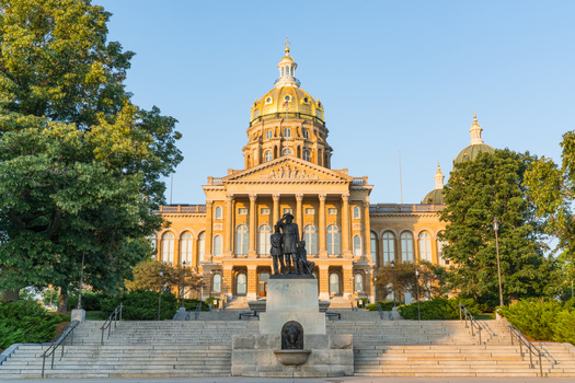 The gold dome on the Iowa Capitol has been gilded five times. The gold leaf covering the dome is 250,000th of an inch thick and is 23.75 karats. (Adobe Stock)