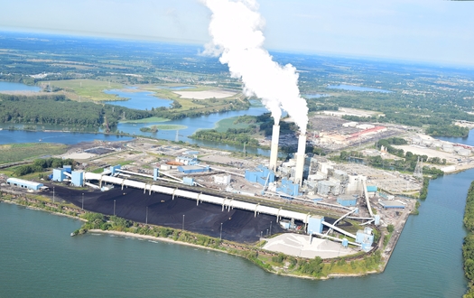 DTE Energy plans to switch its Belle River plant (above) from coal to fossil fuel in 2025 but could keep the facility in operation past the state's emissions deadline until 2040. (FracTrack Alliance/Flickr)