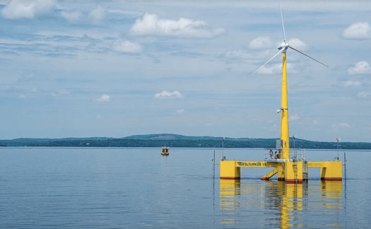 This offshore floating wind turbine was the first of its kind in the country to provide power to the grid. (University of Maine)