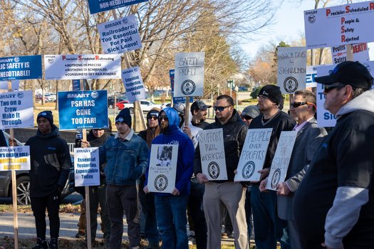 Union protestors demonstrated in Washington D.C. on Tuesday, asking for more funding for the National Labor Relations Board. (Office of Rep. Jamaal Bowman, D-New York)