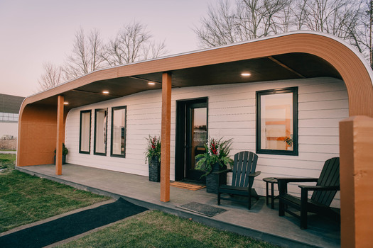 The walls, floor and roof of the BioHome3D are printed with a single continuous print path using the world's largest 3D printer, Ingersoll Masterprint, housed at the University of Maine. (U of Maine)