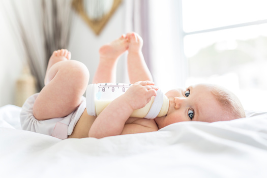 Baby-bottle tooth decay presents a significant oral health risk for infants and children less than a year old. This occurs when children consume sugary liquid, and bacteria in their mouth produce acid which damages tooth enamel. (Adobe Stock)