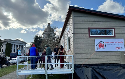 AARP Washington set up a demonstration of an accessory dwelling unit near the Capitol in Olympia. (AARP Washington)