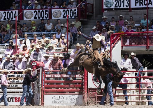 Historians have traced the origins of Cheyenne Frontier Days back to 1870s riding exhibitions by a Black cowboy named Sam Stewart. Also known as 