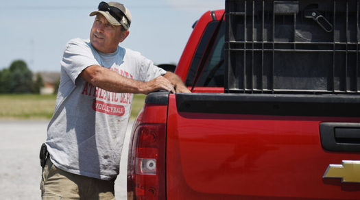 Kris Swartz, a farmer in Wood County, Ohio, says he's seeing more rain and hotter temperatures than he did 30 years ago when he started farming. (NewsLab photo by Baylee Sweitzer)